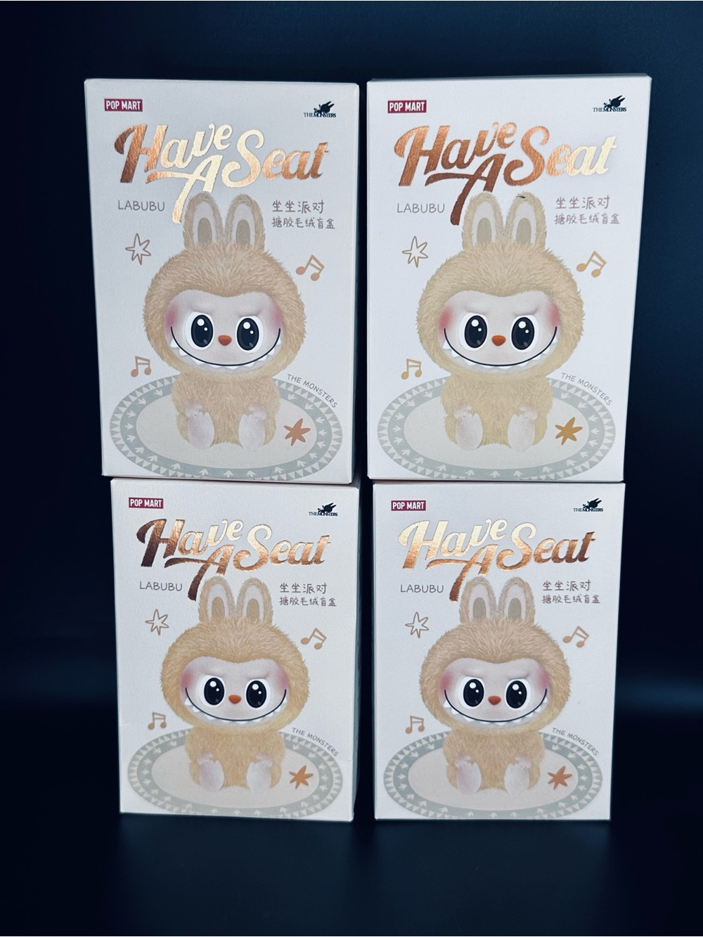AUTHENTIC POP MART THE MONSTERS Have a Seat Labubu Plush Blind Box Lot of 4